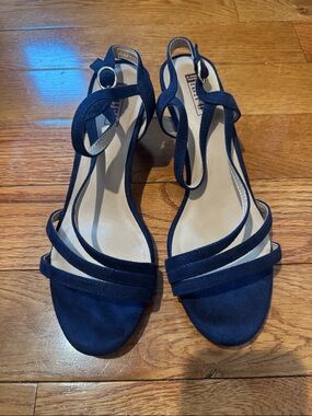 Women’s IDFU Navy Ankle-Strap Sandals - Elegant Open-Toe Heels